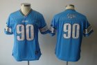 women nfl detroit lions #90 ndamukong suh blue