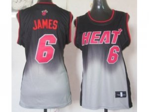 women nba miami heat #6 james black-grey