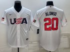 USA 20 Pete Alonso White Nike 2023 World Baseball Classic Jerseys