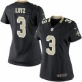 Womens Nike New Orleans Saints #3 Will Lutz Limited Black Team Color NFL Jersey