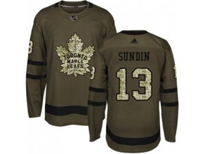 Youth Adidas Toronto Maple Leafs #13 Mats Sundin Green Salute to Service Stitched NHL Jersey