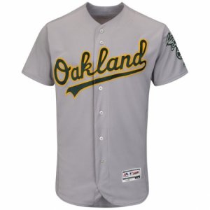 Men\'s Oakland Athletics Majestic Road Blank Gray Flex Base Authentic Collection Team Jersey