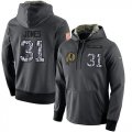 NFL Mens Nike Washington Redskins #31 Matt Jones Stitched Black Anthracite Salute to Service Player Performance Hoodie