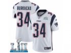 Men Nike New England Patriots #34 Rex Burkhead White Vapor Untouchable Limited Player Super Bowl LII NFL Jersey