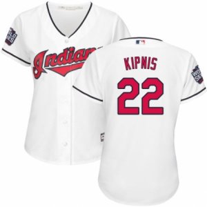 Womens Majestic Cleveland Indians #22 Jason Kipnis Authentic White Home 2016 World Series Bound Cool Base MLB Jersey