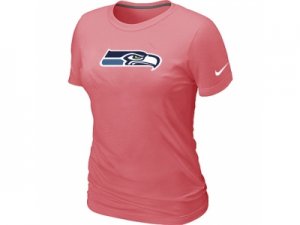 Women Seattle Seahawks Pink Logo T-Shirt