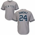Mens Majestic New York Yankees #24 Gary Sanchez Replica Grey Road MLB Jersey