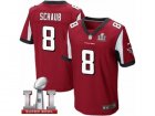 Mens Nike Atlanta Falcons #8 Matt Schaub Elite Red Team Color Super Bowl LI 51 NFL Jersey