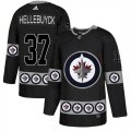Winnipeg Jets #37 Connor Hellebuyck Black Team Logos Fashion Adidas Jersey