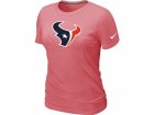 Women Houston Texans Pink Logo T-Shirt