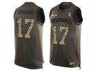 Mens Nike Seattle Seahawks #17 Braylon Edwards Limited Green Salute to Service Tank Top NFL Jersey