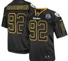 Nike Steelers #92 James Harrison Lights Out Black With Hall of Fame 50th Patch NFL Elite Jersey