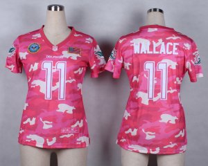 Nike Women Miami Dolphins #11 Mike Wallace Salute to Service New Pink Camo jerseys