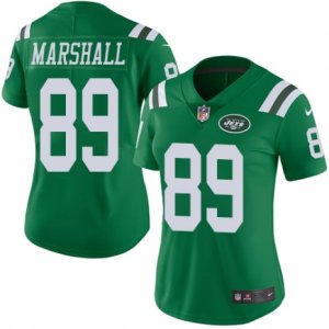 Women\'s Nike New York Jets #89 Jalin Marshall Limited Green Rush NFL Jersey