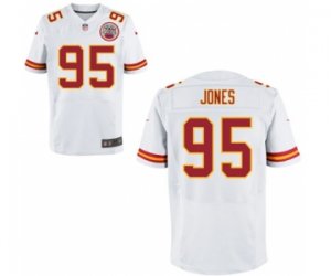 Men\'s Nike Kansas City Chiefs #95 Chris Jones Elite White NFL Jersey