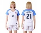 Womens USA #21 Chandler Home Soccer Country Jersey