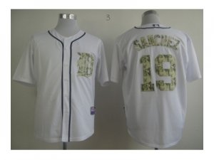 mlb jerseys detroit tigers #19 sanchez white[number camo]