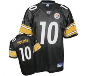 pittsburgh steelers #10 holmes black(white number