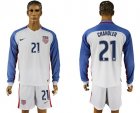 USA #21 Chandler Home Long Sleeves Soccer Country Jersey