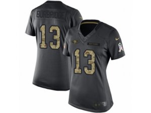 Women Nike San Francisco 49ers #13 Aaron Burbridge Limited Black 2016 Salute to Service NFL Jersey