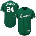 Men's Majestic Atlanta Braves #24 Kelly Johnson Green Celtic Flexbase Authentic Collection MLB Jersey