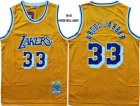 Lakers #33 Abdul Jabbar Yellow 1984-85 Hardwood Classics Jersey