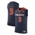 Virginia Cavaliers 3 Jeff Lamp Navy College Basketball Jersey