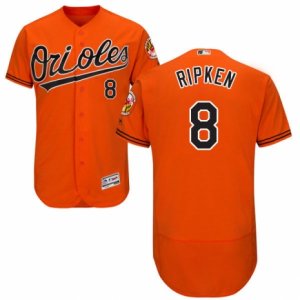 Men\'s Majestic Baltimore Orioles #8 Cal Ripken Orange Flexbase Authentic Collection MLB Jersey