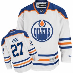 Womens Reebok Edmonton Oilers #27 Milan Lucic Premier White Away NHL Jersey