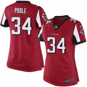 Women\'s Nike Atlanta Falcons #34 Brian Poole Limited Red Team Color NFL Jersey