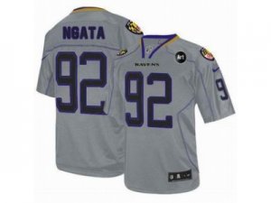 Nike Baltimore Ravens #92 Haloti Ngata grey jerseys[Elite Lights Out Art Patch]