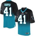 Nike Carolina Panthers #41 Roman Harper BlackBlue Men Stitched NFL Elite Fadeaway Fashion Jersey