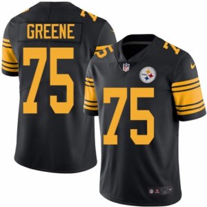 Men Nike Pittsburgh Steelers #75 Joe Greene Black Color Rush Limited Jersey