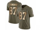 Men Nike New England Patriots #87 Rob Gronkowski Limited Olive Gold 2017 Salute to Service NFL Jersey