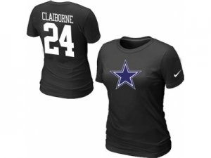 Women Nike Dallas Cowboys #24 CLAIBORNE Name & Number T-Shirt black