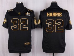 Nike Pittsburgh Steelers #32 Franco Harris Black Pro Line Gold Collection Jersey(Elite)