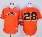 MLB Men San Francisco Giants #28 Buster Posey Orange Old Style Giants Stitched Jersey