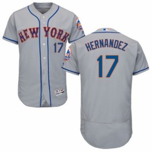 Mens Majestic New York Mets #17 Keith Hernandez Grey Flexbase Authentic Collection MLB Jersey
