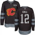 Mens Calgary Flames #12 Jarome Iginla Black 1917-2017 100th Anniversary Stitched NHL Jersey