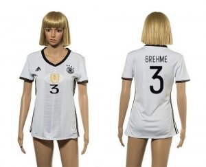 Women Germany #3 Brehme White Home Soccer Country Jersey