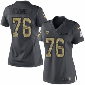 Women\'s Nike Minnesota Vikings #76 Alex Boone Limited Black 2016 Salute to Service NFL Jersey