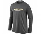 Nike Baltimore Ravens Authentic font Long Sleeve T-Shirt D.Grey