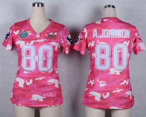 Nike Women Houston Texans #80 A.Johnson Salute to Service New Pink Camo jerseys