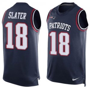Nike New England Patriots #18 Matt Slater Navy Blue Team Color Men Stitched NFL Limited Tank Top Jersey