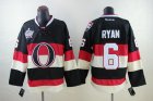NHL ottawa senators #6 ryan white-black-red jerseys