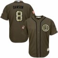 Men's Majestic Chicago Cubs #8 Andre Dawson Authentic Green Salute to Service MLB Jersey