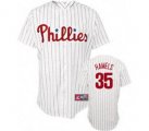 mlb philadelphia phillies #35 hamels white(red strip)