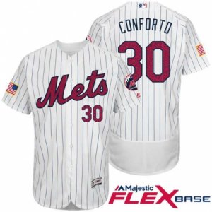 Men New York Mets #30 Michael Conforto White Stars & Stripes 2016 Independence Day Flex Base Jersey