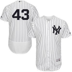 Men\'s Majestic New York Yankees #43 Austin Romine White Navy Flexbase Authentic Collection MLB Jersey