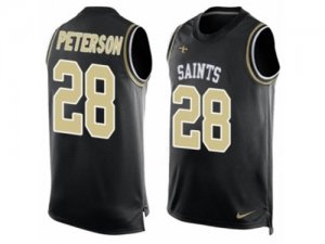 Mens Nike New Orleans Saints #28 Adrian Peterson Limited Black Player Name & Number Tank Top NFL Jersey